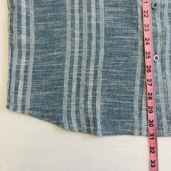 Weatherproof Blue Casual Button Down Shirt with Stripes - Picture 13 of 15